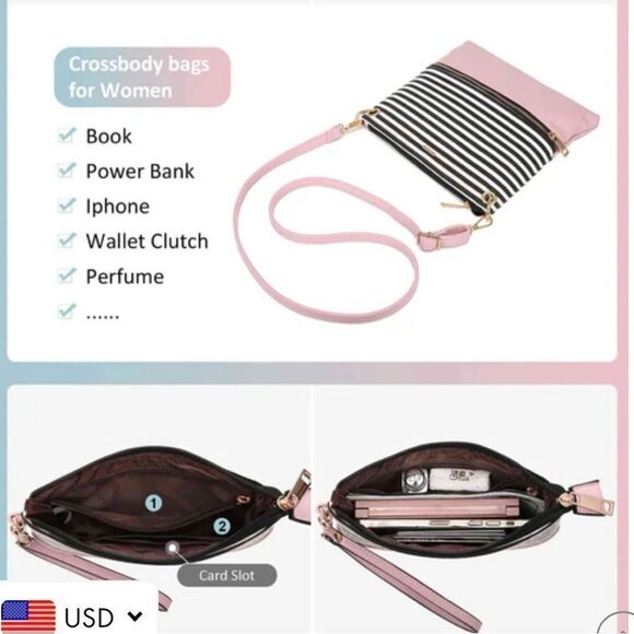 NWOT Lovevook Horizontal Stripe and Leopard Crossbody - Picture 13 of 14